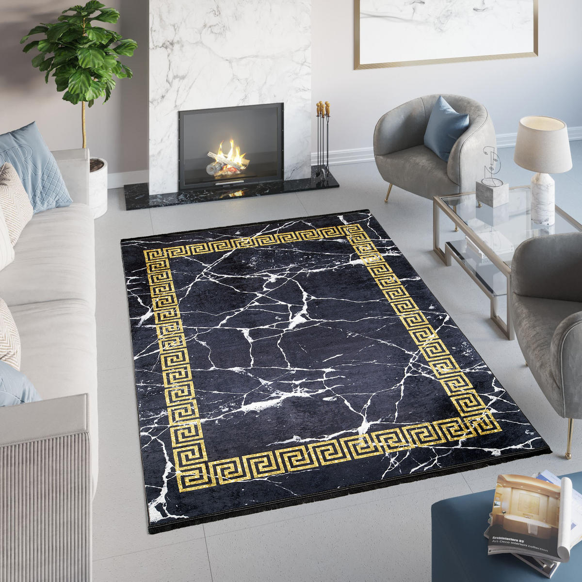 TEPPICH TOSCANA Schwarz 80/150 cm - Schwarz, Textil (80/150cm) - Tapiso
