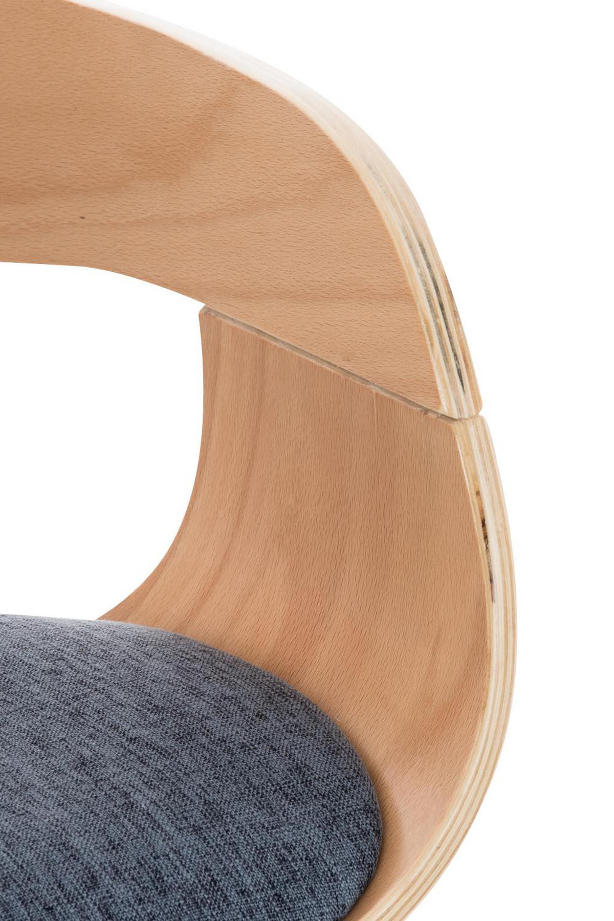 BARHOCKER Stoff natura/blau - Blau/Eukalyptusholzfarben, Textil/Metall (50/88/48cm) - CLP