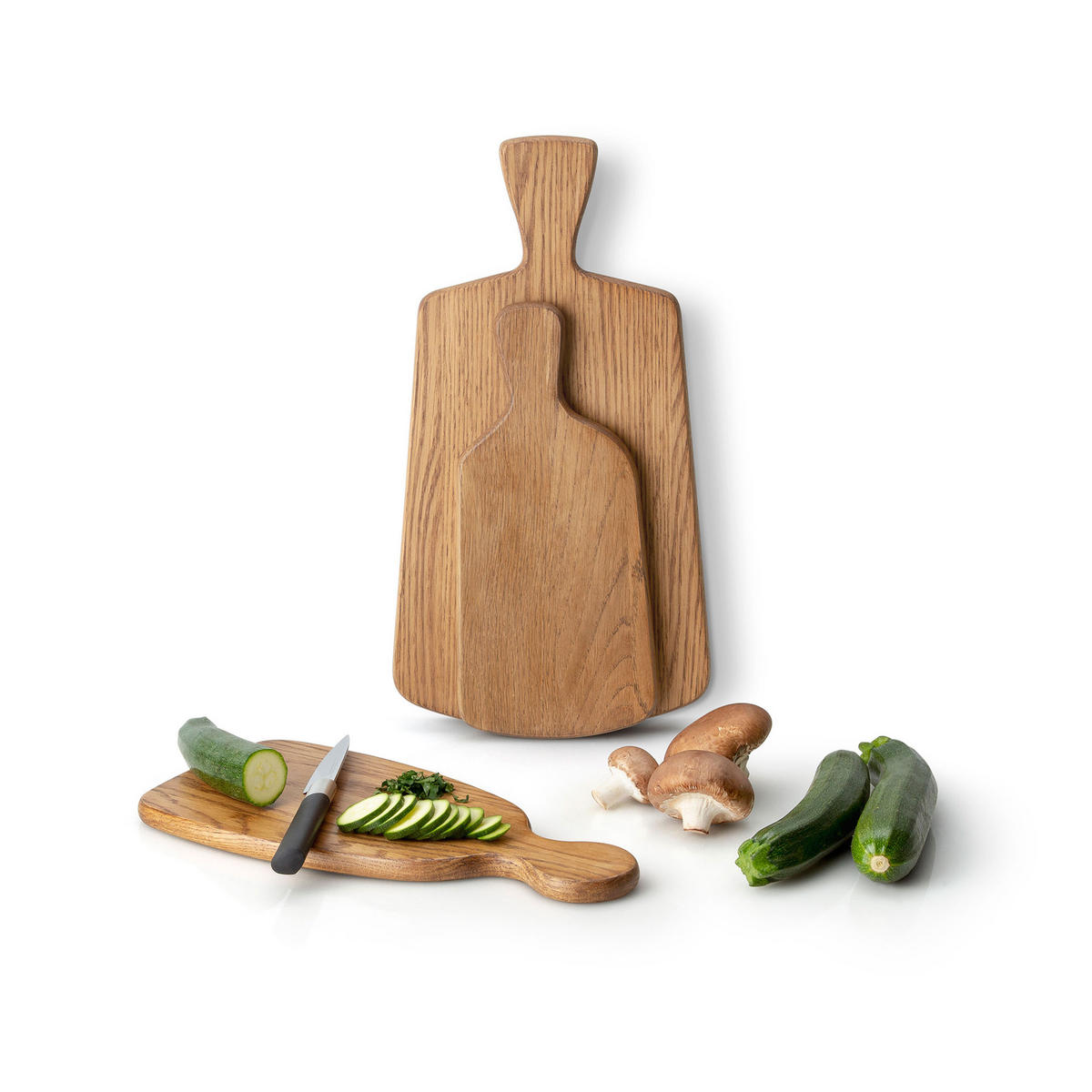 SCHNEIDEBRETT mit Griff, Eichenholz, 41.5 x 22.5 cm - Braun, Holz (23/42cm) - Continenta