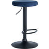 BARHOCKER Samt blau - Blau/Schwarz, Textil/Metall (38.5/60/38.5cm) - CLP