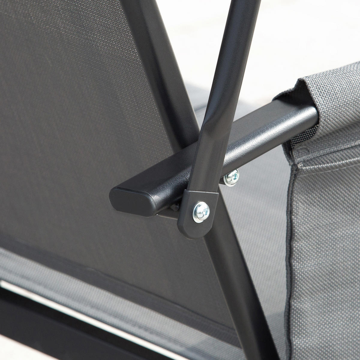HOLLYWOODSCHAUKEL DE-06979 verstellbares Sonnendach, Seitentasche Dunkelgrau - Dunkelgrau, Metall (196/172/128cm) - ComfortXL