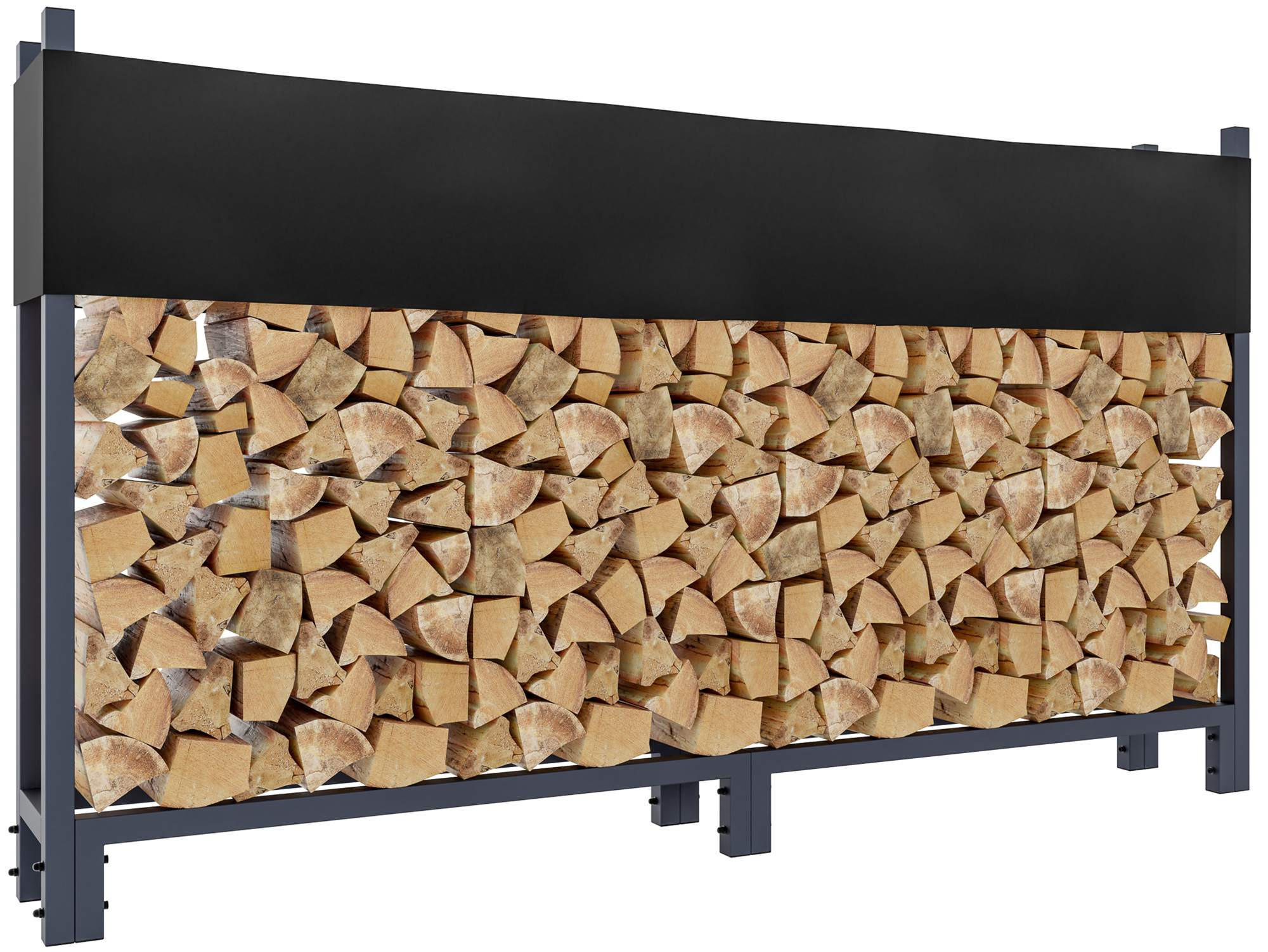 KAMINHOLZREGAL 200/25/115 cm Metall anthrazit - Anthrazit, Textil/Metall (200/115/25cm) - CLP