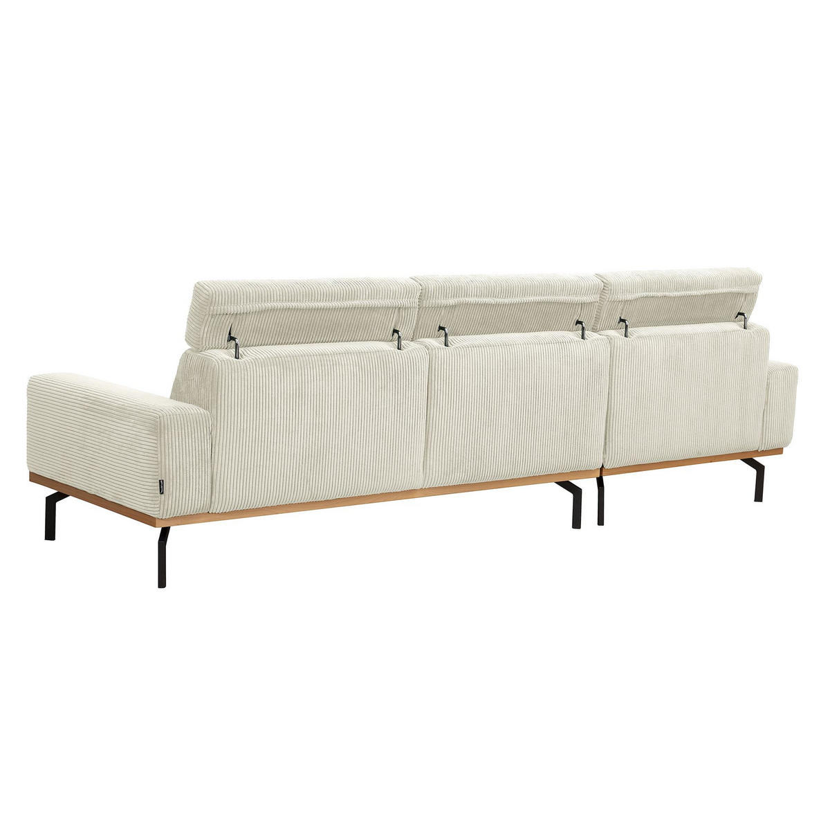 ECKSOFA mit Longchair links Katrien Cordstoff creme - Creme, Kunststoff (135/280cm) - 58aufmkessel
