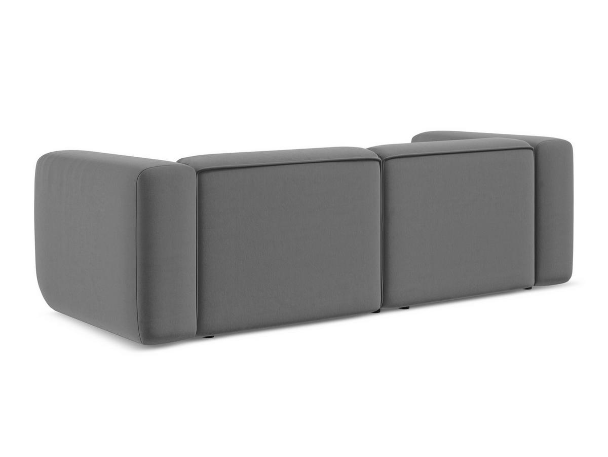 3-SITZER SOFA Samt Stoff Grau - Schwarz/Grau, Kunststoff/Textil (228/70/89cm) - Makamii