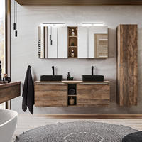 BADMÖBEL-SET 12-TLG. Puebla-56 - Braun, Holzwerkstoff (185/200/46cm) - Lomado