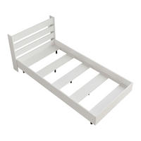 EINZELBETT Vesanto - Schwarz/Weiß, Holzwerkstoff/Metall (100/200cm) - [en.casa]
