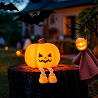NIGHT LIGHT Kürbis Halloween Silikon Touch 3 Helligkeitsstufen wiederaufladbar für Kinder - Orange, Kunststoff (9.8/8/9.5cm)
