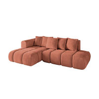 ECKSOFA Ottomane Links CLOUD-L-v1 289x180x40 Apricot Velours - Koralle, Holzwerkstoff/Kunststoff (180/289cm) - ALTDECOR