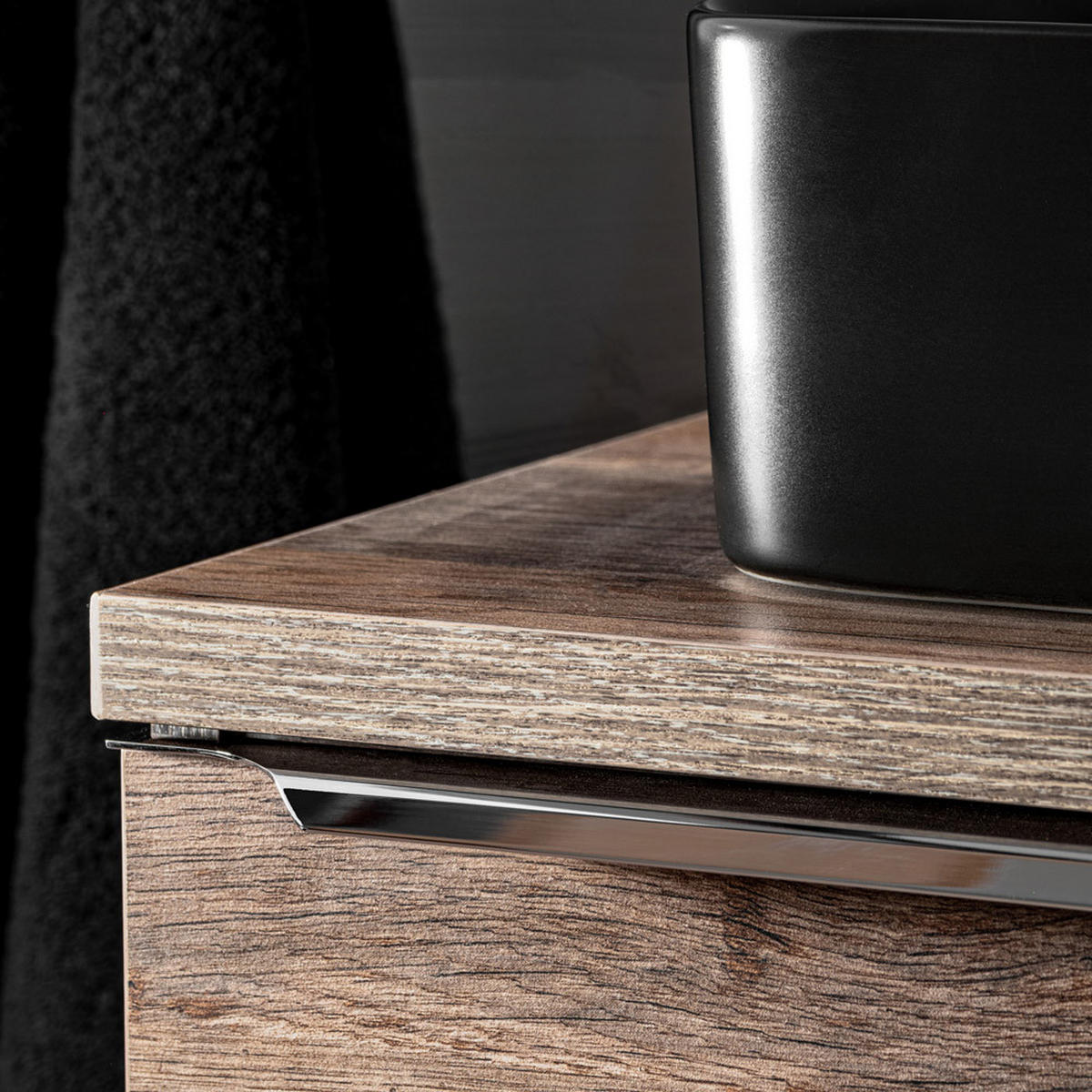 BADMÖBEL-SET 3-TLG. Puebla-56 - Braun, Holzwerkstoff (80/60/46cm) - Lomado