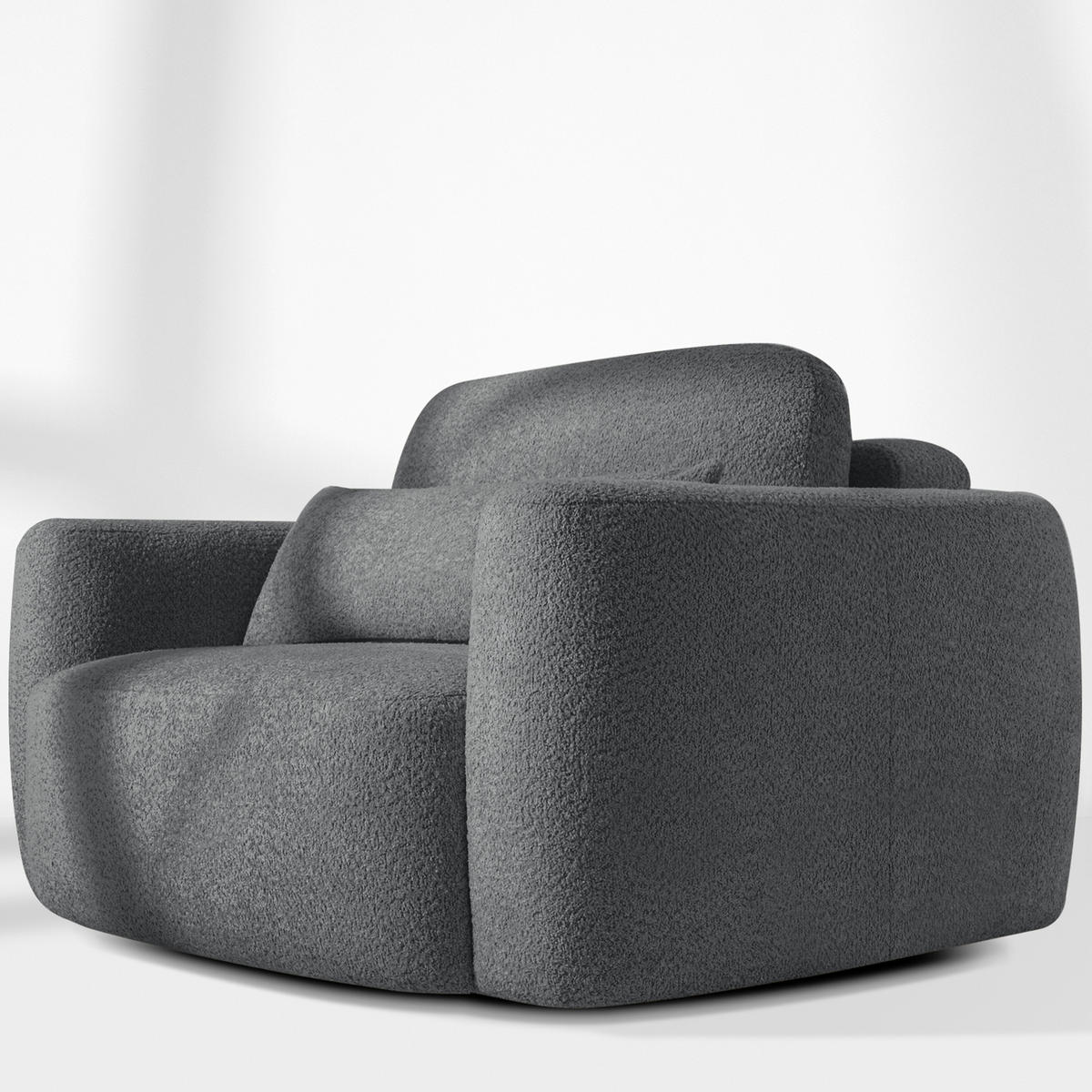 SESSEL ELOSA - Dunkelgrau, Holz/Textil (145/85/115cm) - KONSIMO®