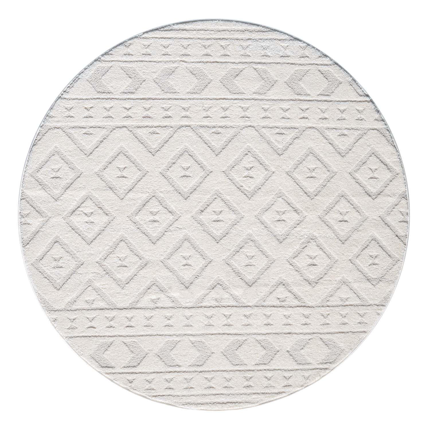 KURZFLOR-TEPPICH Lounge 9999 Creme 120 cm Rund - Creme, Textil (120/120cm) - carpet city