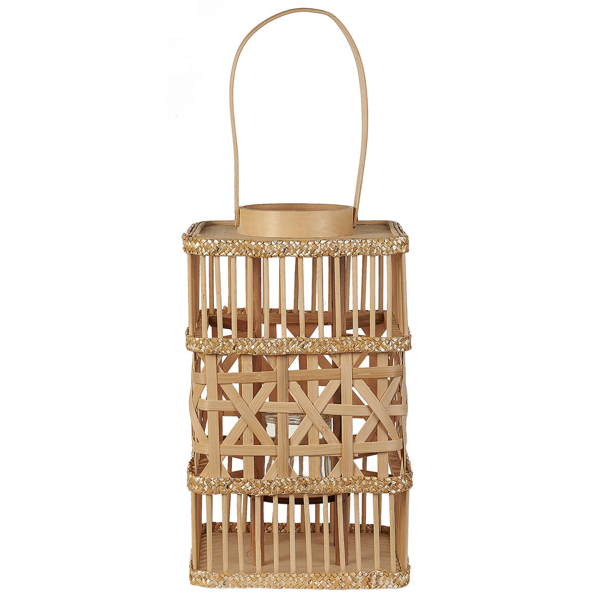 LATERNE Braun Lumbis - Braun, Holz (22/35/22cm) - Beliani