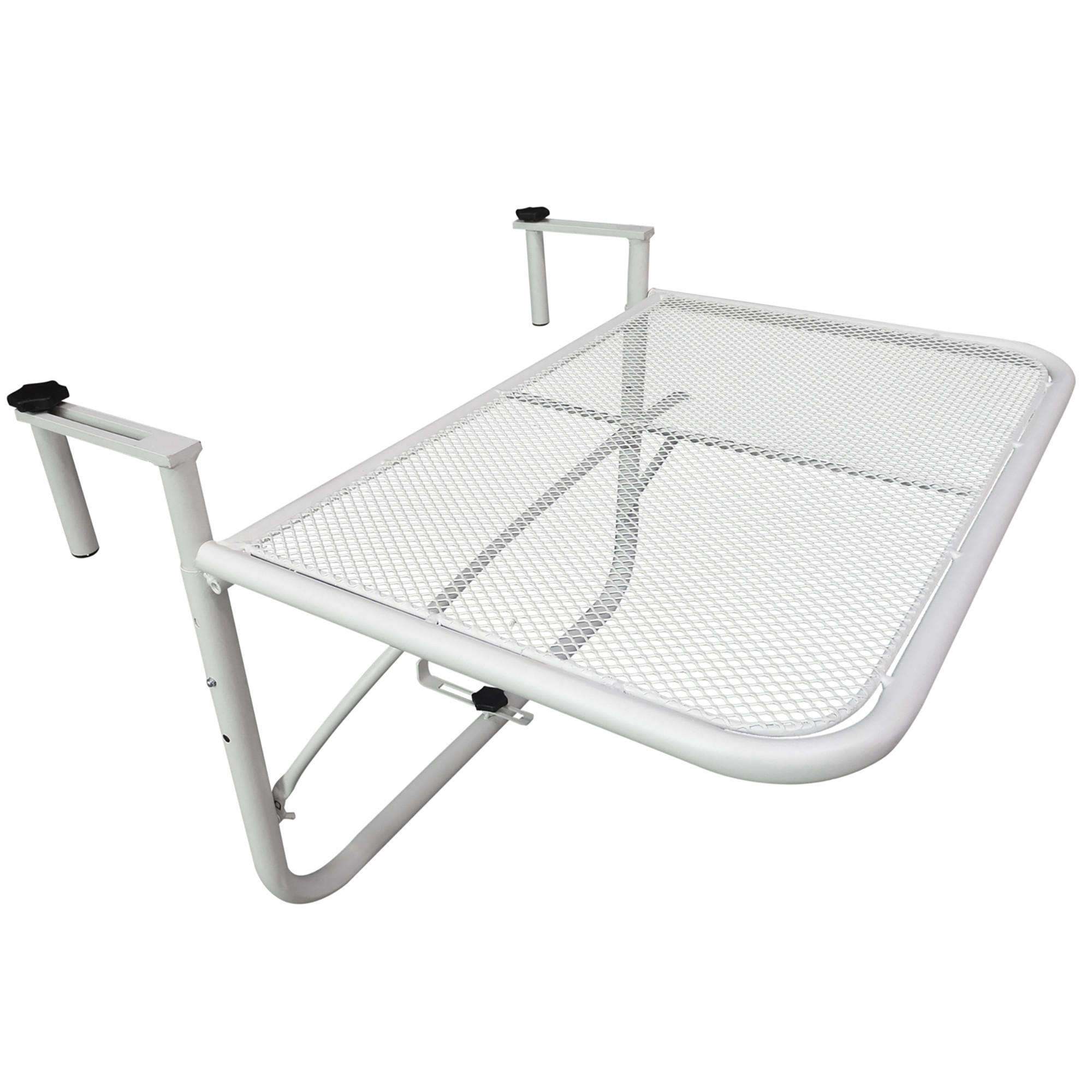 BALKONHÄNGETISCH Gartentisch höhenverstellbar rechteckig Terrasse Beistelltisch - Weiß, Metall (60/56/50cm) - Outsunny