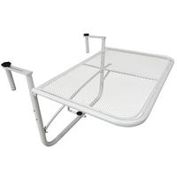 BALKONHÄNGETISCH Gartentisch höhenverstellbar rechteckig Terrasse Beistelltisch - Weiß, Metall (60/56/50cm) - Outsunny