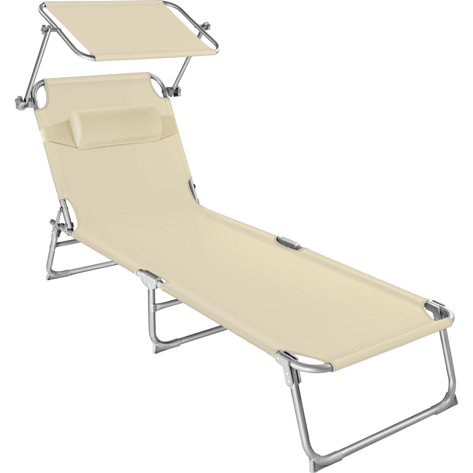 GARTENLIEGE Chloé,190 x 68 x 65 cm,beige - Beige, Kunststoff (68/65/190cm) - tectake