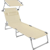 GARTENLIEGE Chloé,190 x 68 x 65 cm,beige - Beige, Kunststoff (68/65/190cm) - tectake
