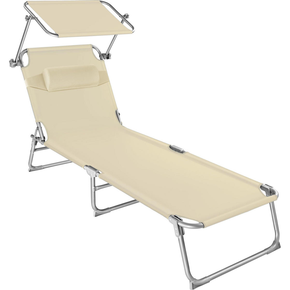 GARTENLIEGE Chloé,190 x 68 x 65 cm,beige - Beige, Kunststoff (68/65/190cm) - tectake