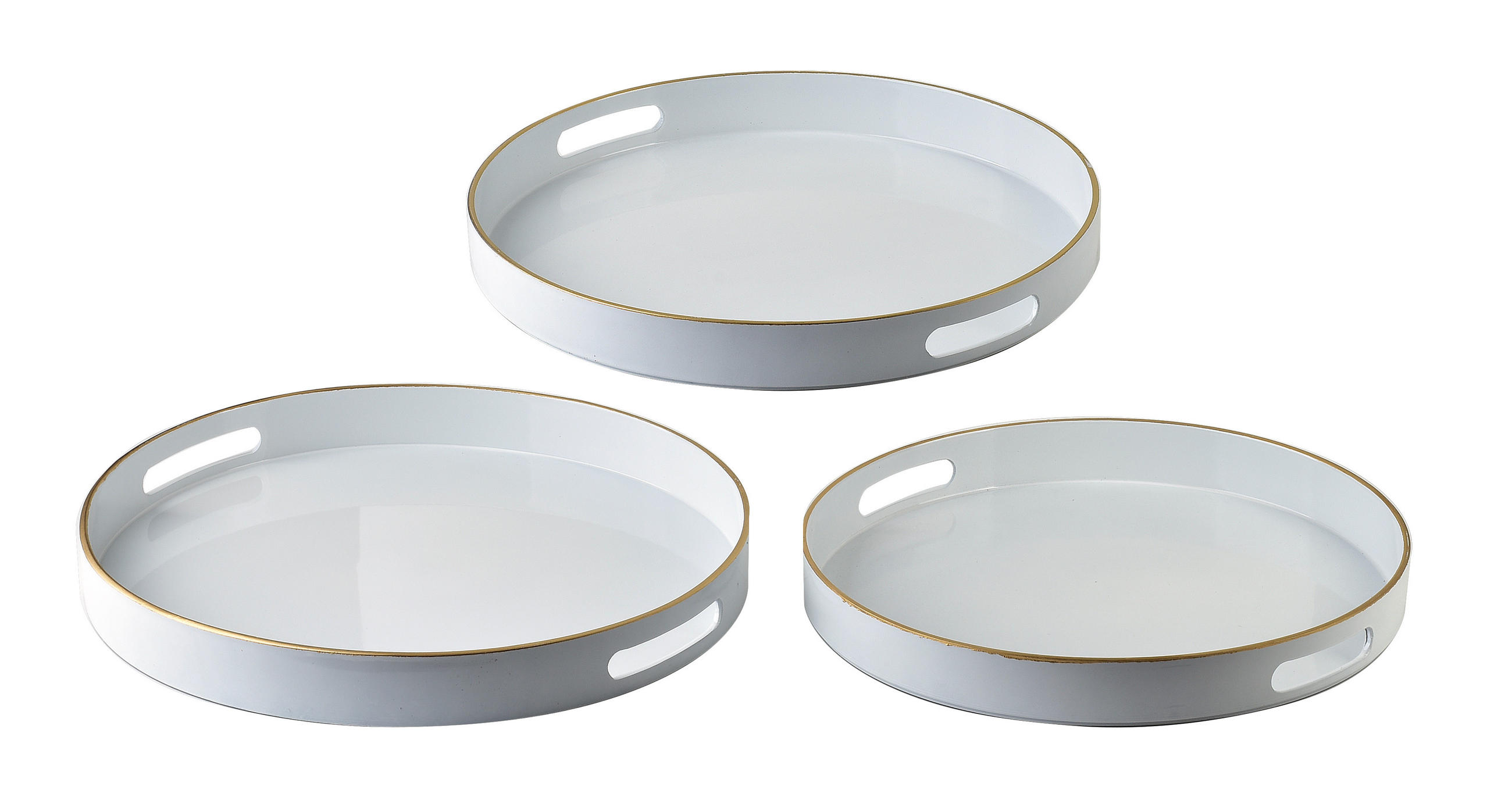 SERVIERTELLER Blanche Weiß 3er Set 38/38/4cm Plastik - Weiß, Kunststoff (38/4/38cm) - Mondex
