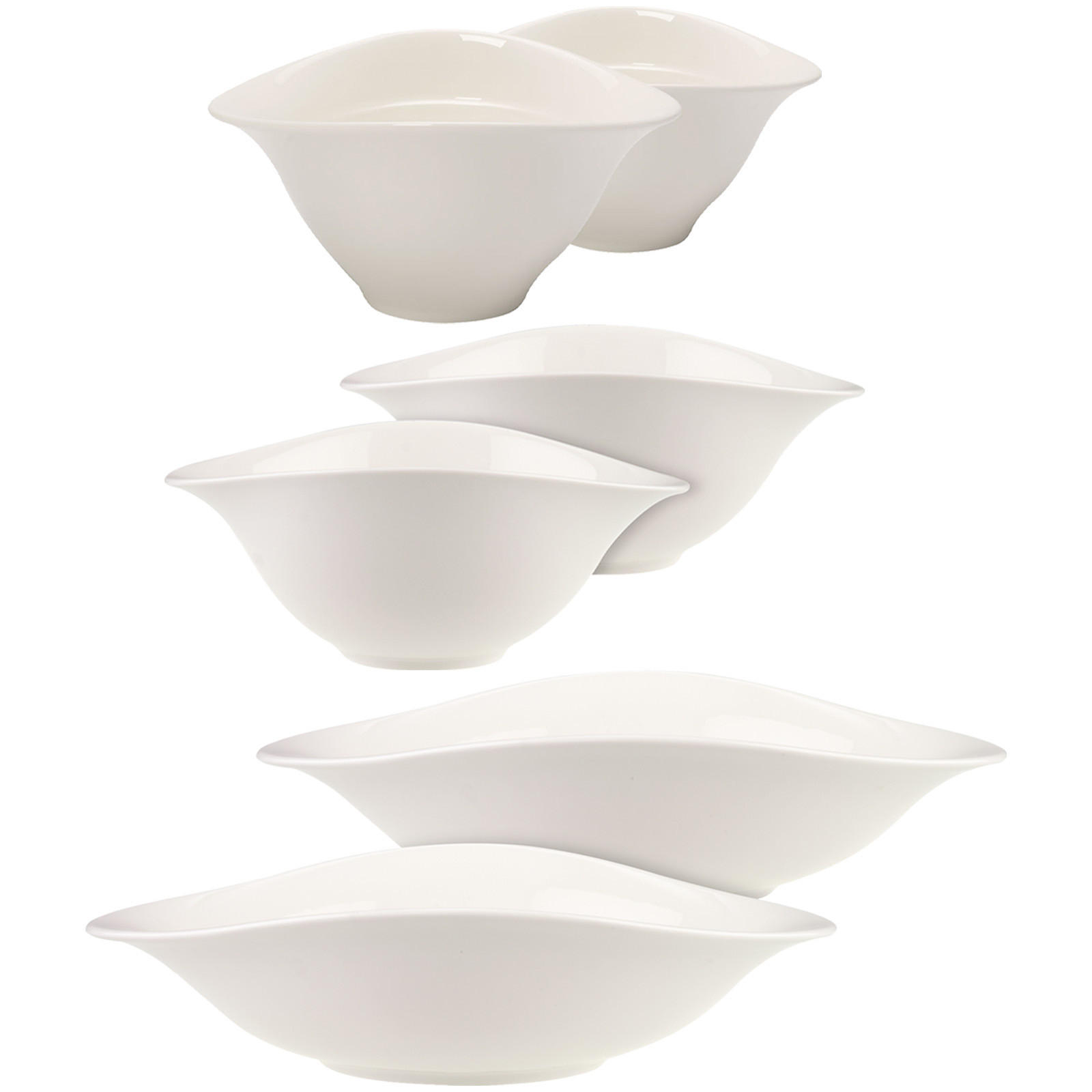 SCHALEN-TRIO Vapiano weiß 6-tlg. - Weiß, Keramik (2/2/2cm) - Villeroy & Boch