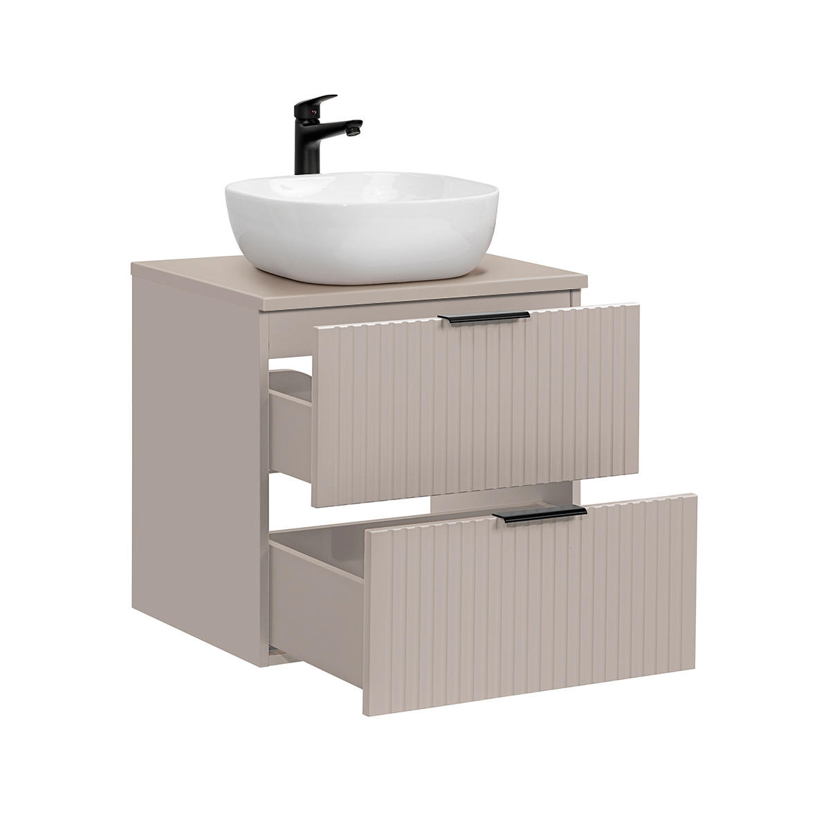 BADMÖBEL Adriel 2er-Set Beige - Beige, Holzwerkstoff (60.6/59/46cm) - Petits-meubles