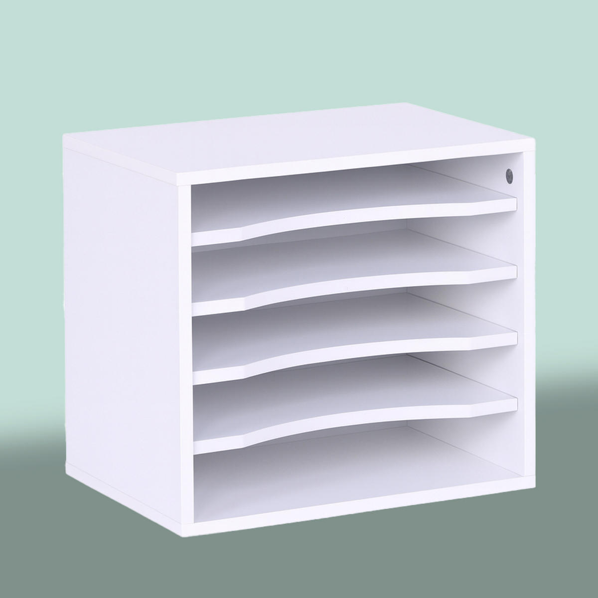 DOKUMENTENABLAGE - Weiß, Holzwerkstoff (25/35.5/33cm) - Relaxdays