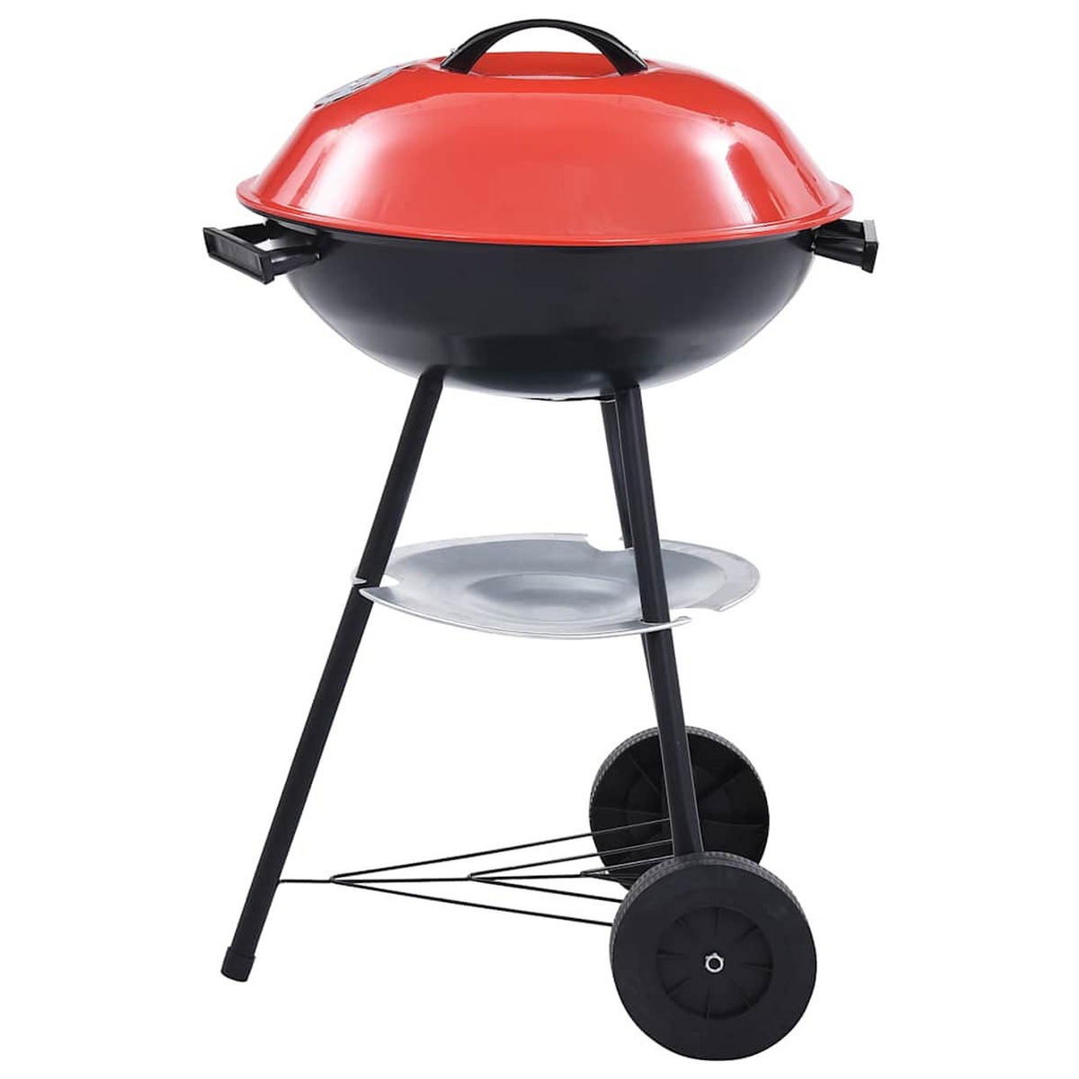 HOLZKOHLEGRILL Tragbar XXL Mit Rädern 44 Cm - Rot, Metall (44/75/44cm) - vidaXL
