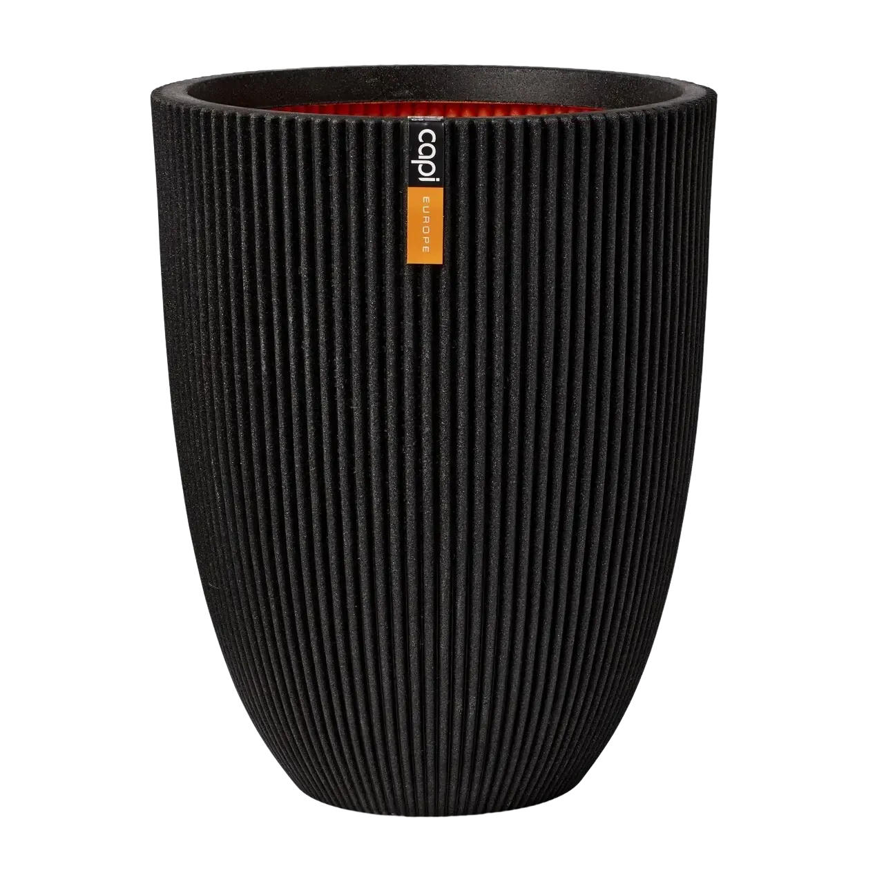 PFLANZKÜBEL elegant niedrig Groove schwarz | 34x46 cm - Schwarz, Kunststoff (1/46/1cm) - aplanta