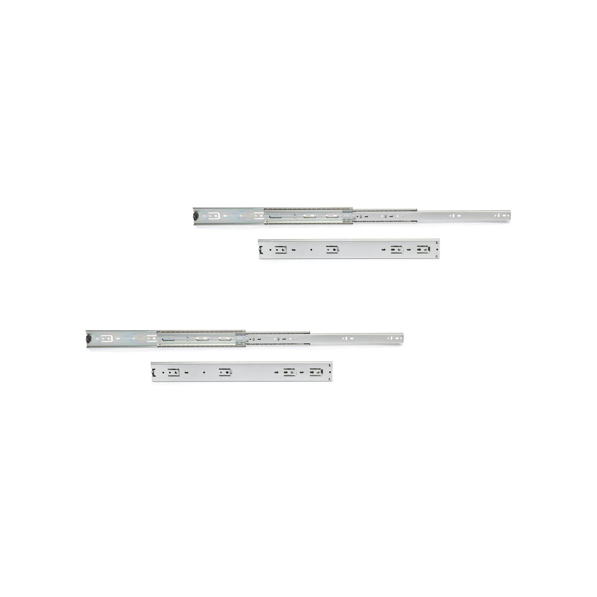 KUGELFÜHRUNGEN für Schwerlastschubladen, Vollauszug, Höhe 51mm 2er-set - Zinkfarben, Metall (1.27/6/70cm) - EMUCA