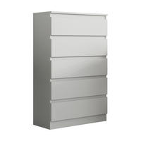 KOMMODE ADRIANO 70/112/33 cm mit 5 Schubladen Weiß - Weiß, Holzwerkstoff (70/112/33cm) - MASSENO