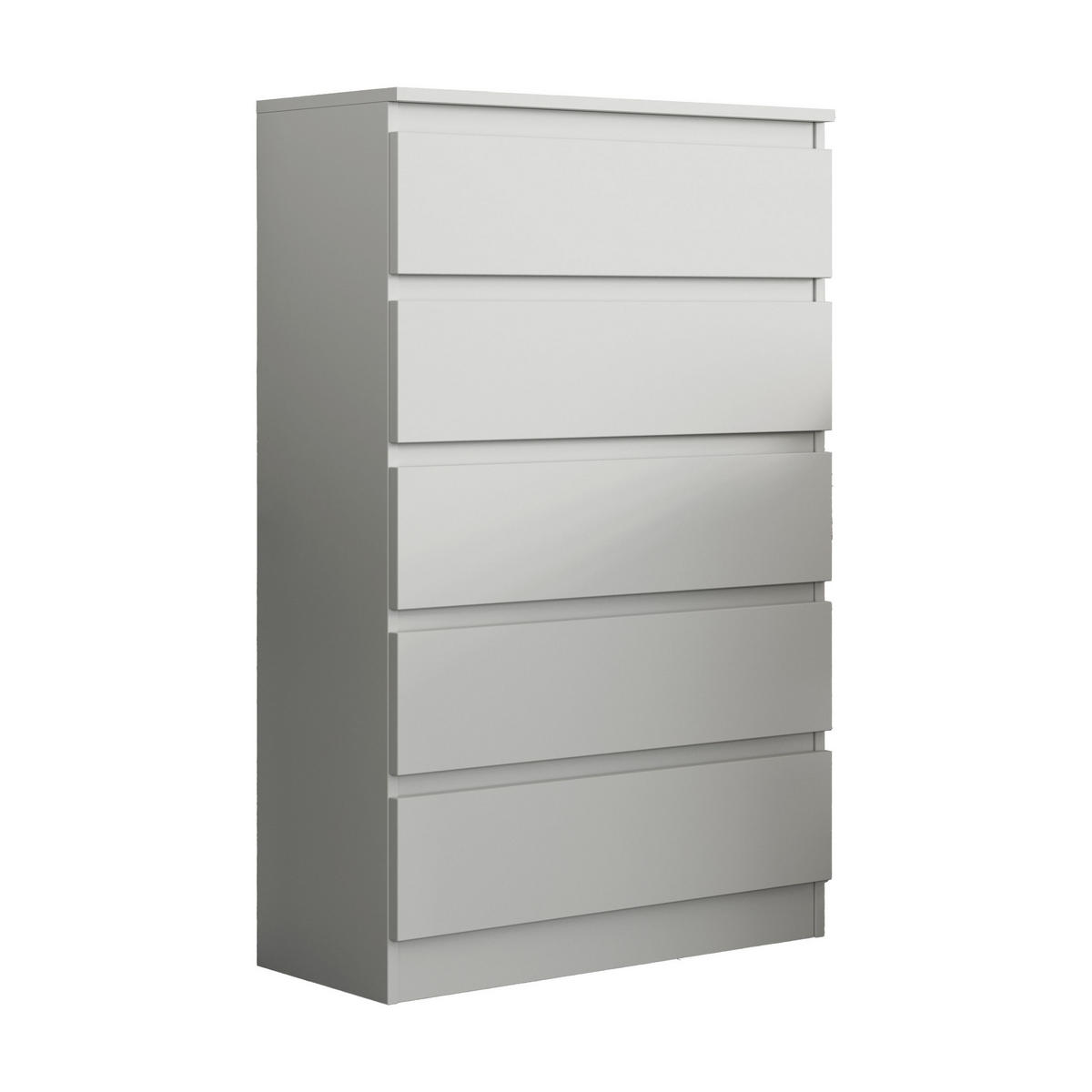 KOMMODE ADRIANO 70/112/33 cm mit 5 Schubladen Weiß - Weiß, Holzwerkstoff (70/112/33cm) - MASSENO