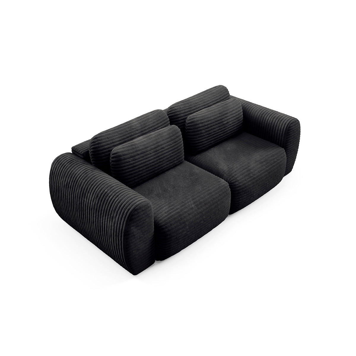 SOFA Camilla 3 Sitzplätze Schwarz - Schwarz, Holz (266/95/121cm) - Petits-meubles