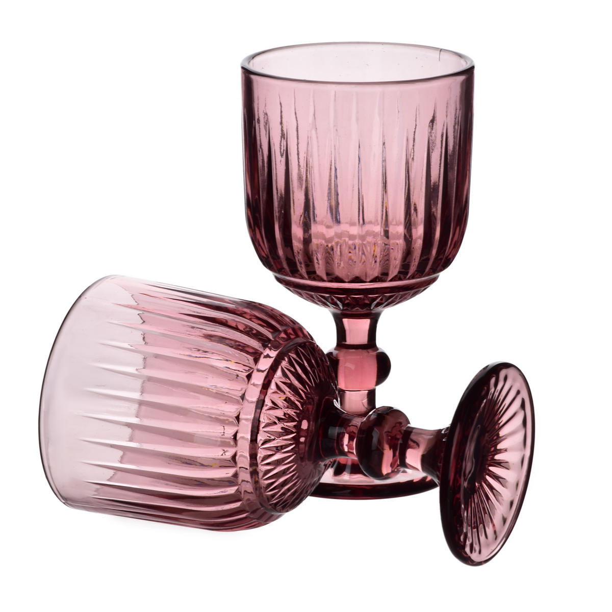 WEINGLAS Elise 4er Set rosa 9/9/16 cm Glas - Rosa, Glas (0.35L) - Mondex