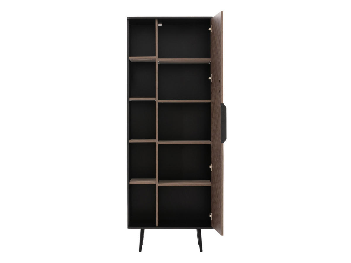 STANDREGAL Pinelli R1D PE03 - Schwarz/Braun, Holzwerkstoff/Metall (70/190/41cm) - MIRJAN24