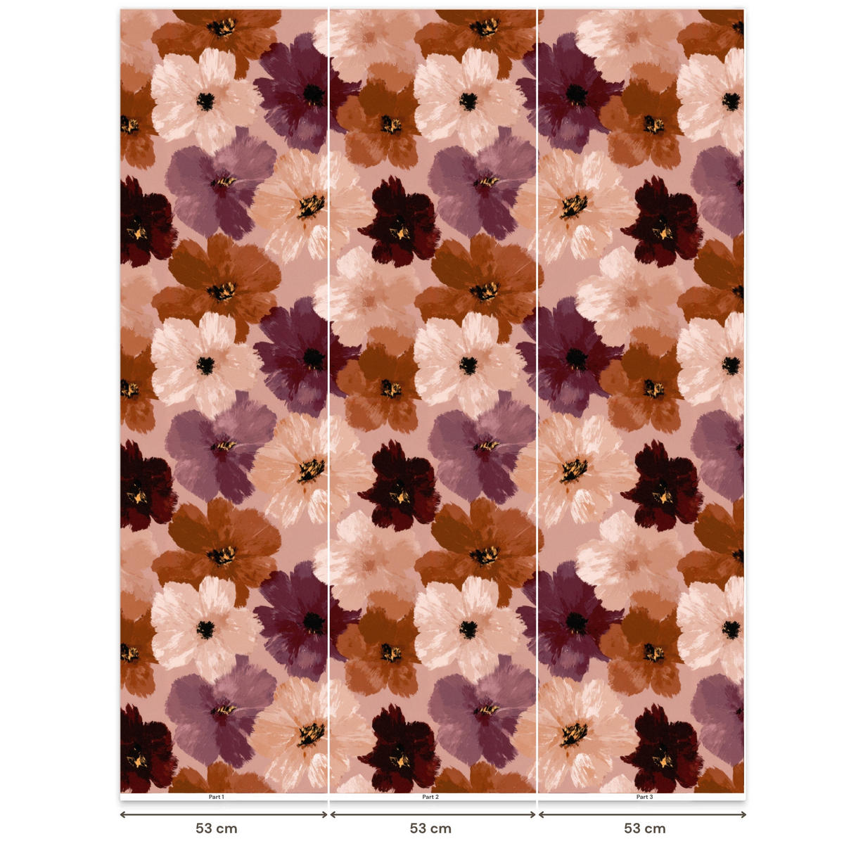 TAPETE - Blumen - Abstrakt - Erdtöne - 160x200 cm - Multicolor, Papier (160/200cm) - OnlyWow