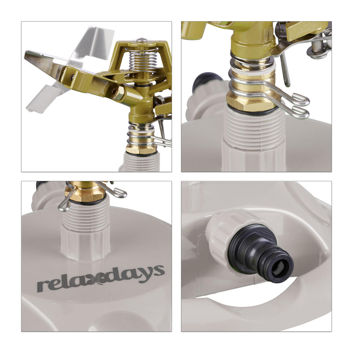 RASENSPRENGER - Grau, Kunststoff/Metall (22/16/22cm) - Relaxdays