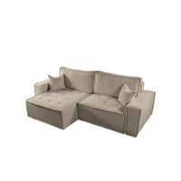 ECKSOFA Schlafsofa Flosi In Raven - Taupe, Holzwerkstoff/Textil (248/140cm) - Fun Möbel