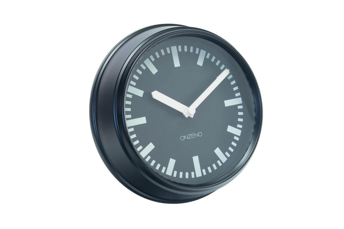 WANDUHR Design Schwarz 24/24 cm - Schwarz, Glas (0.58/24/5cm) - ONZENO
