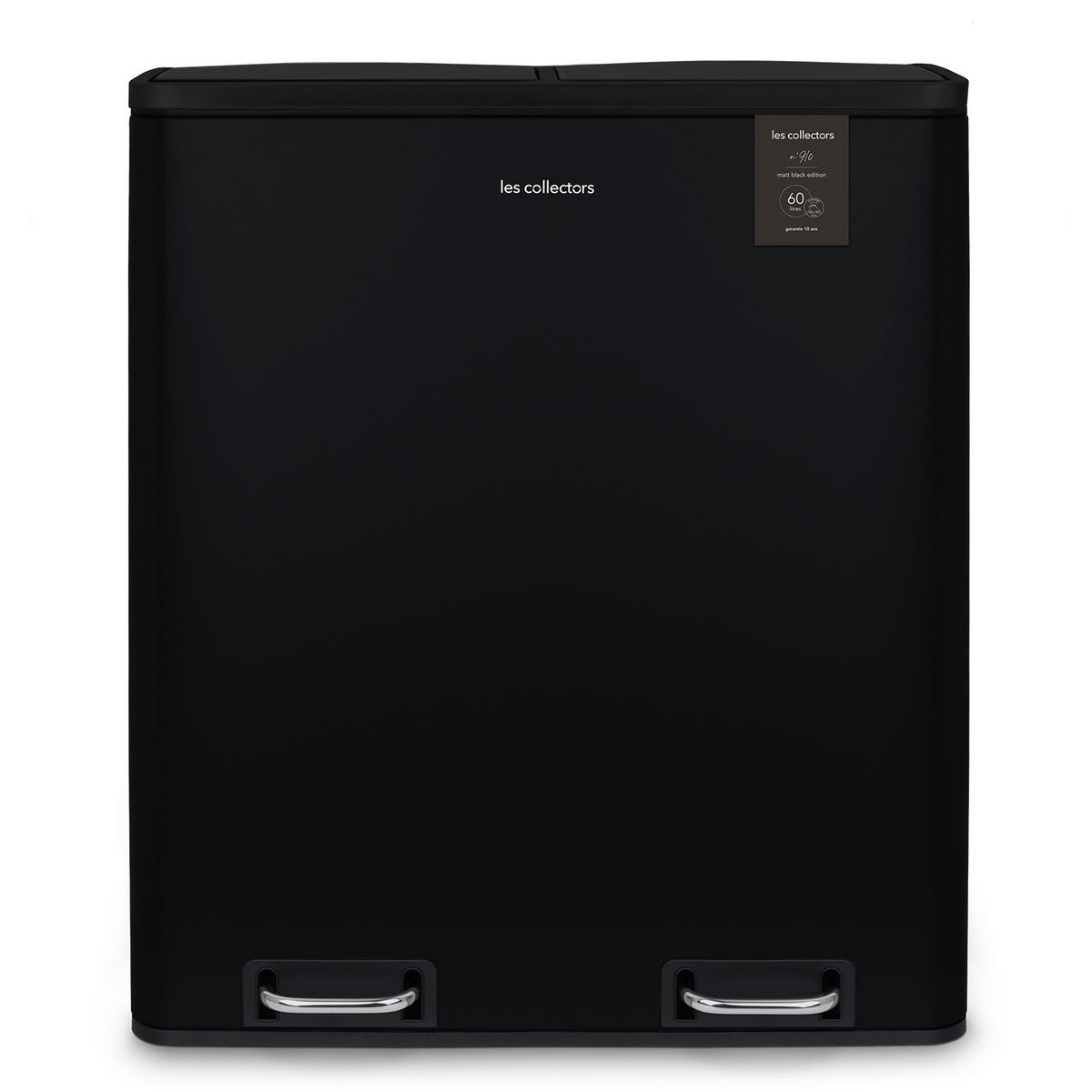 RECYCLINGMÜLLEIMER 60L, 2x30L Behälter, Schwarz N°910 - Schwarz, Metall (58.5/65/36cm) - Les Collectors