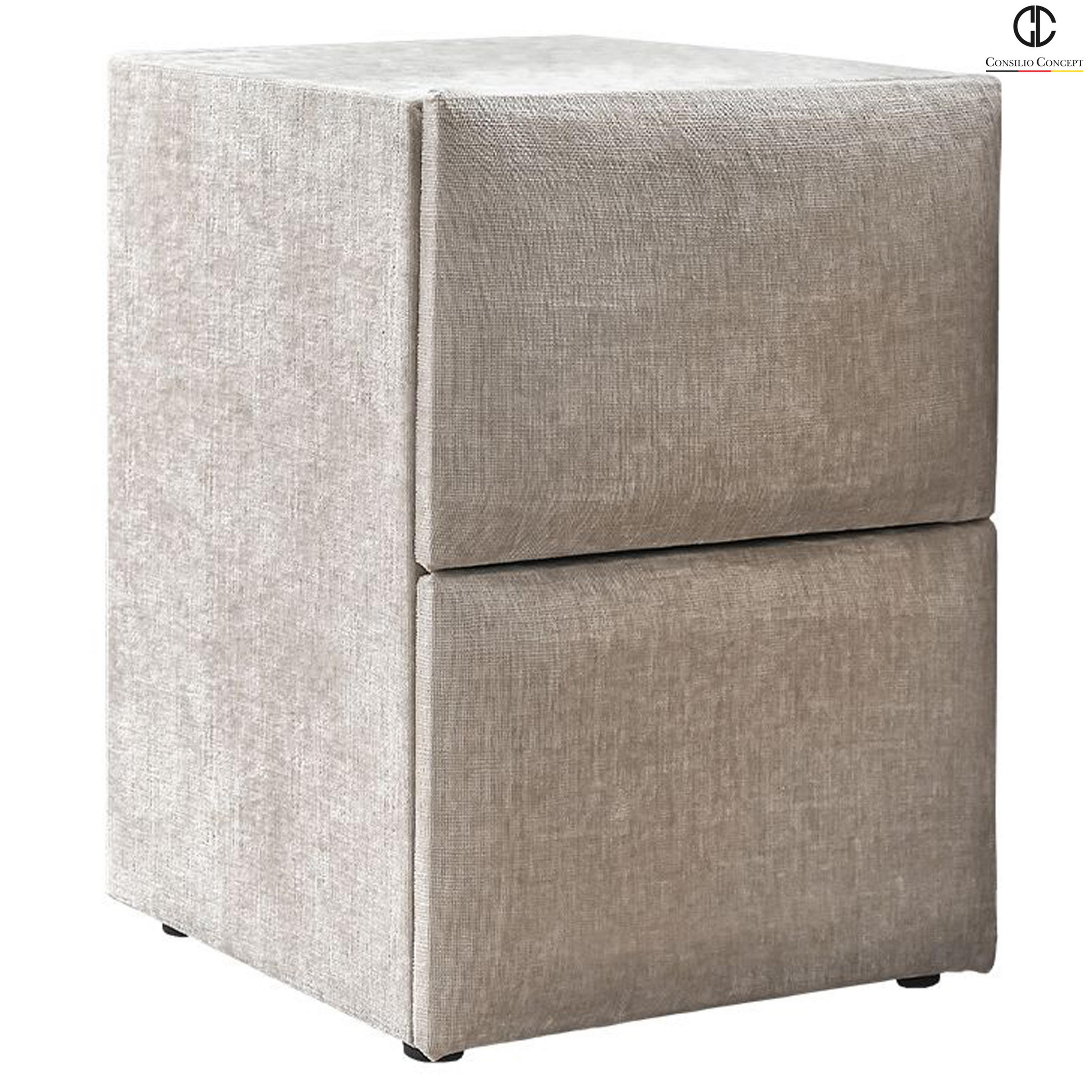NACHTTISCH LISBOA 45/45/60 cm, Taupe, zwei Schubladen - Taupe/Schwarz, Holz/Kunststoff (45/60/45cm) - Consilio Concept