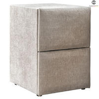 NACHTTISCH LISBOA 45/45/60 cm, Taupe, zwei Schubladen - Taupe/Schwarz, Holz/Kunststoff (45/60/45cm) - Consilio Concept