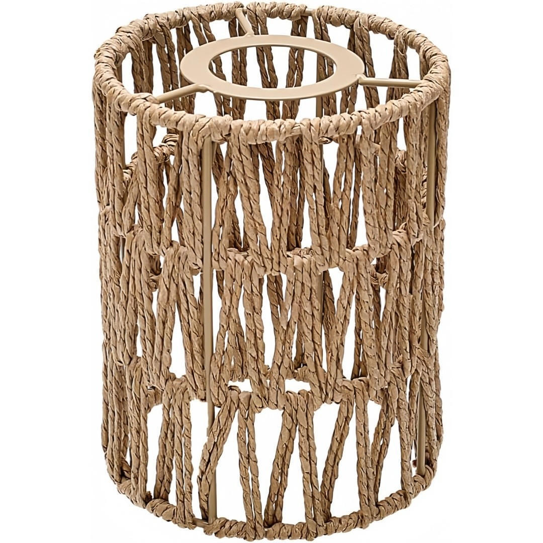 LAMPENSCHIRM Rattan Zylinder，12/12/15cm - Gelb, Naturmaterialien (12/12/15cm) - Weltevree