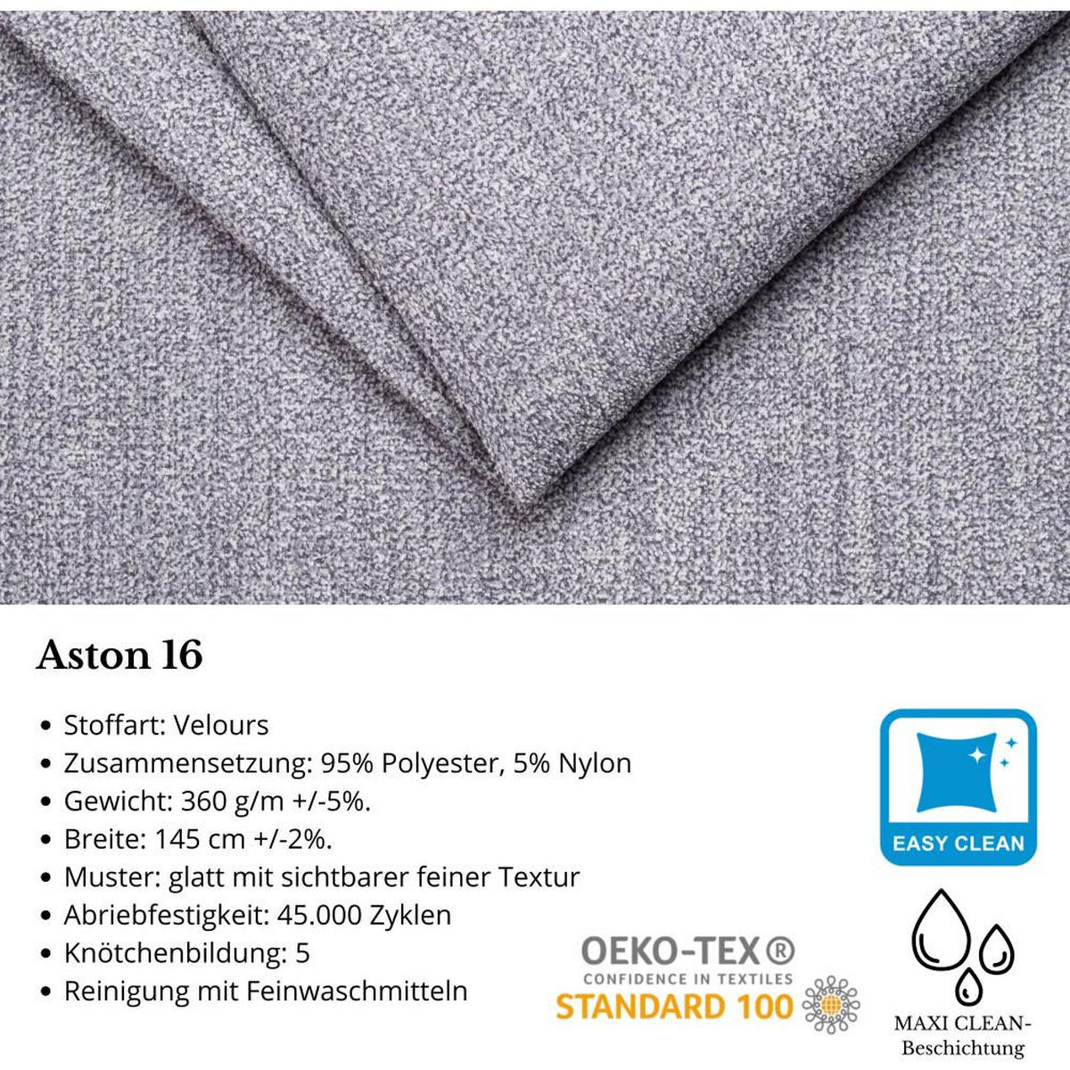 WOHNLANDSCHAFT Draco U Hellgrau. - Silberfarben/Hellgrau, Textil/Metall (350/85/185cm) - Beautysofa