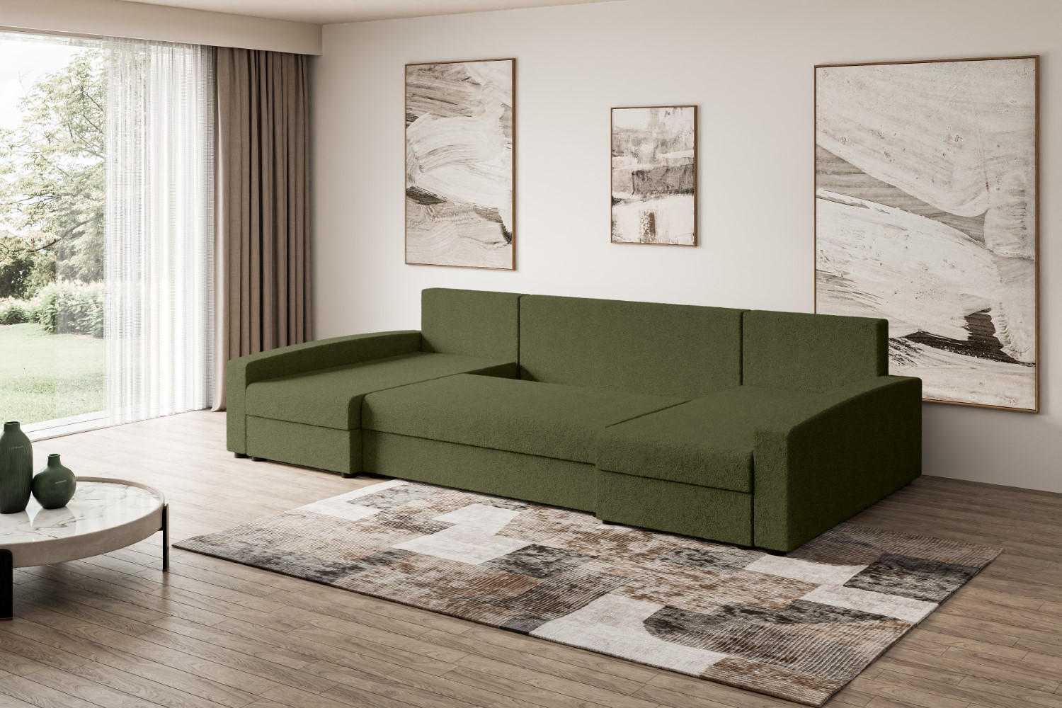 Altdecor Wohnlandschaft Grün 301x90x140 cm