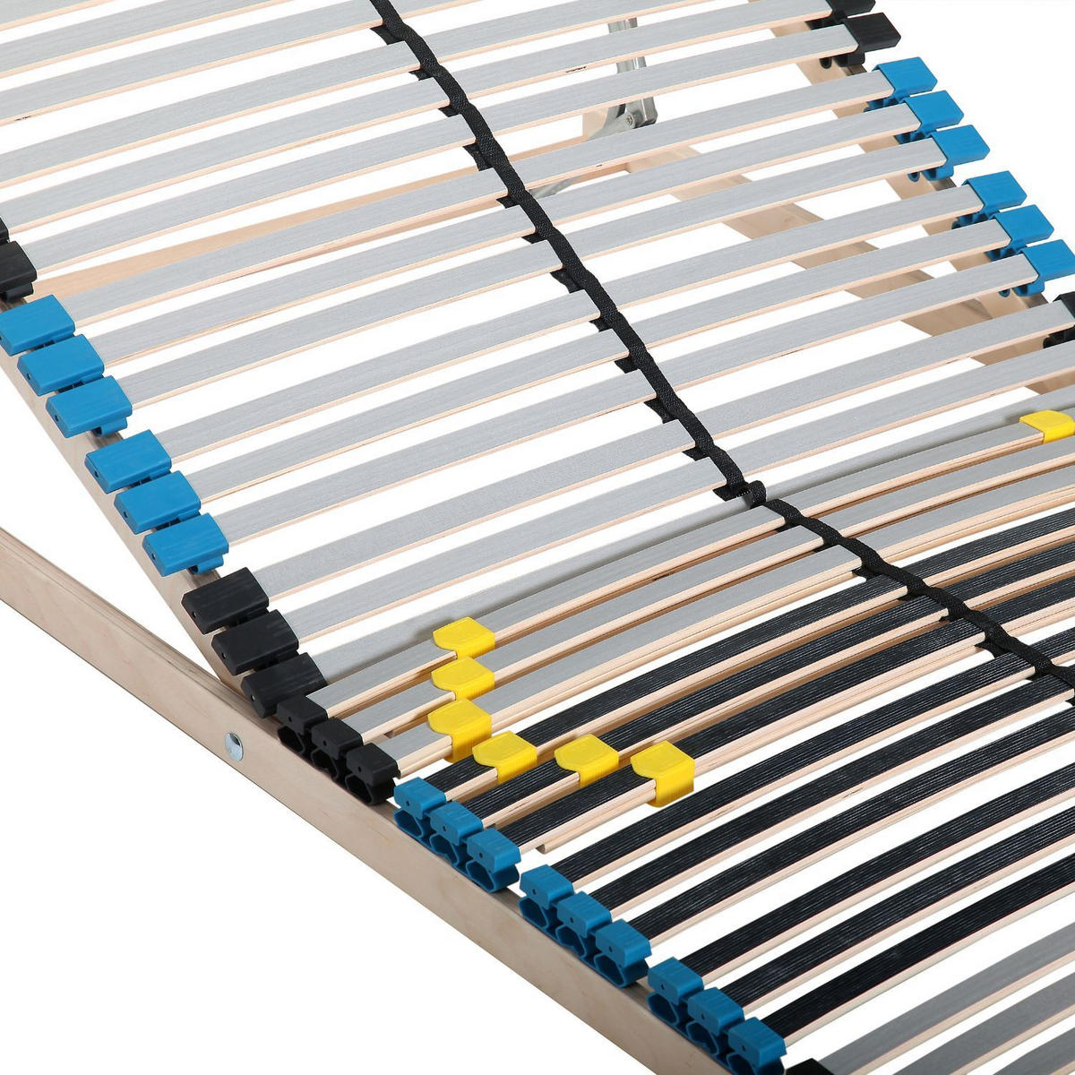LATTENROST 200x200 cm (2 x 100x200 cm), verstellbar, 7 Zonen, 42 Latten, Buchenholz - Birkefarben/Buchefarben, Holz (200/200cm) - Sleepneo