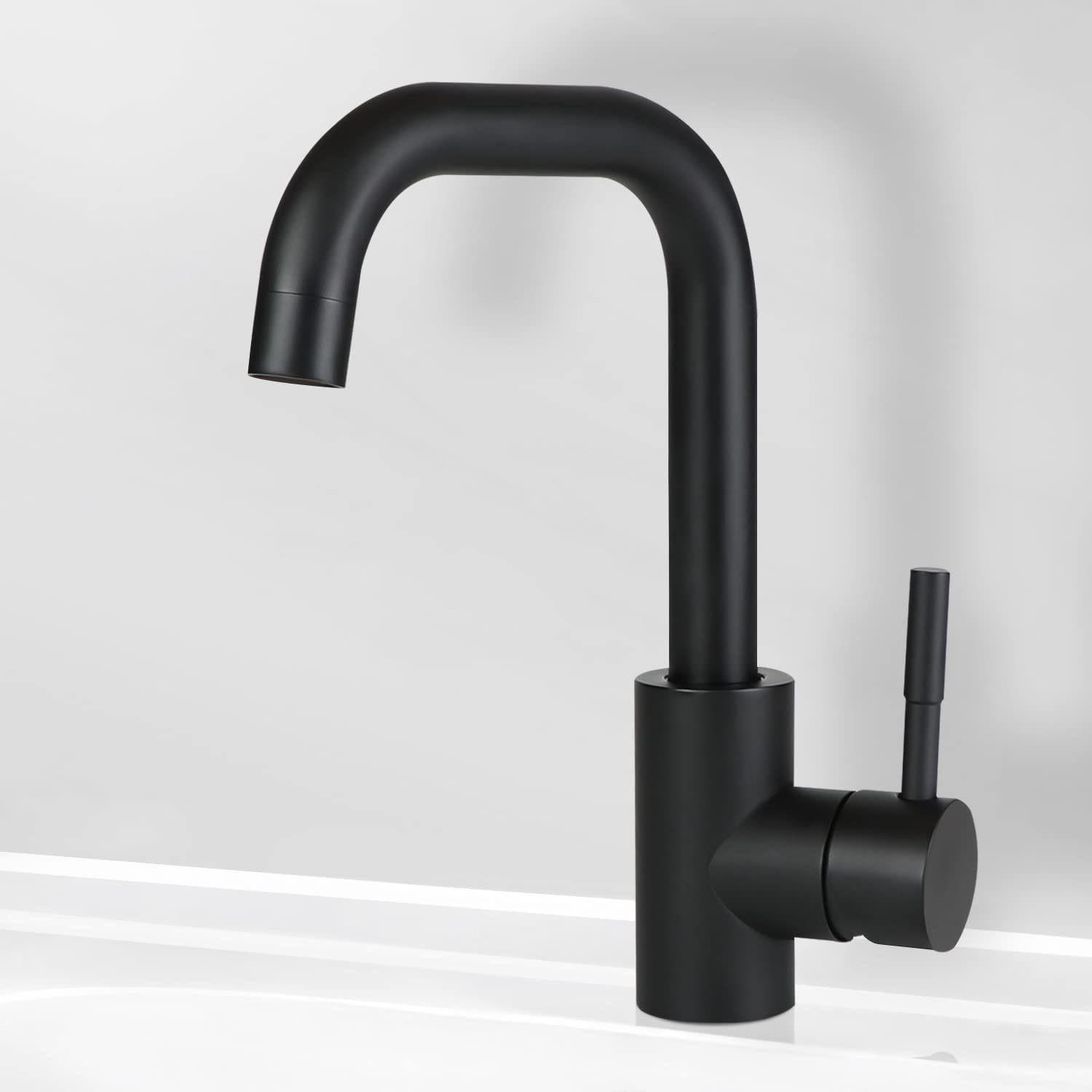 WASCHTISCHARMATUR Nora - Schwarz, Metall (6/24/24cm) - Nettlife