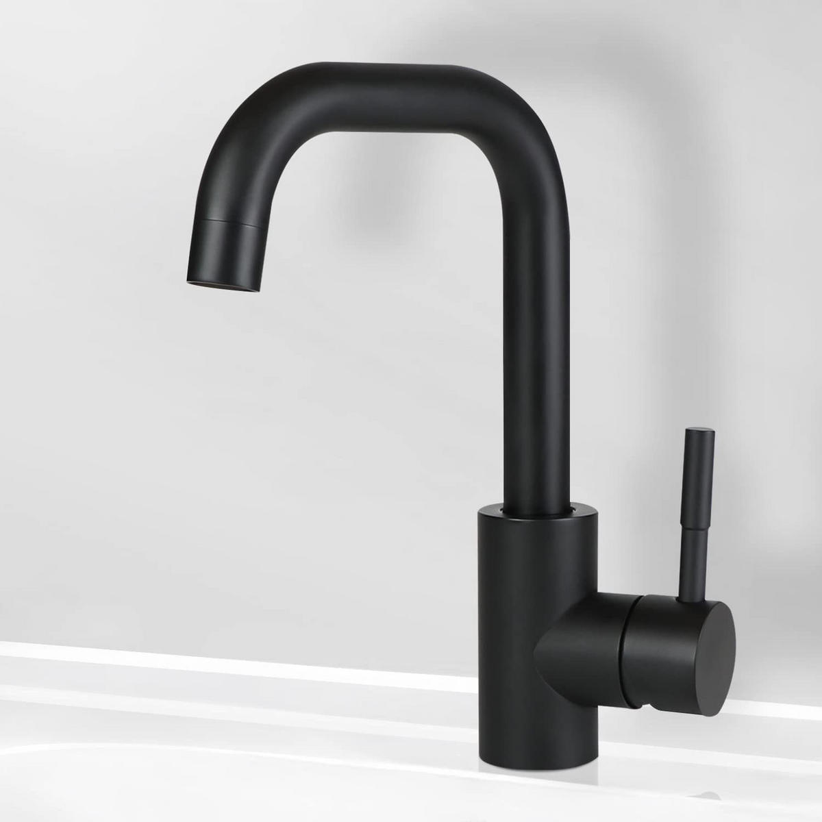 WASCHTISCHARMATUR Nora - Schwarz, Metall (6/24/24cm) - Nettlife