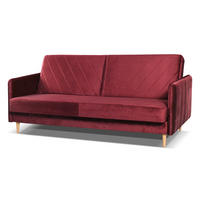 SCHLAFSOFA Vesto Rot Velours - Bettkasten - 207x93 cm - Rot, Holz/Holzwerkstoff (207/93/93cm) - Ravio