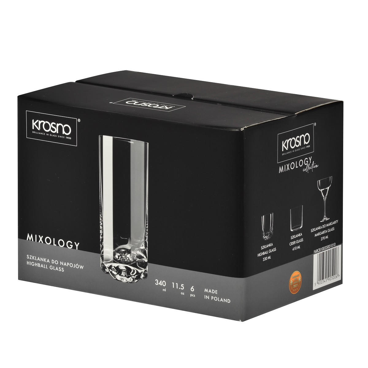 LONGDRINKGLÄSER, 6er-Set, 340 ml - Transparent, Glas (0.34L) - Krosno Glass