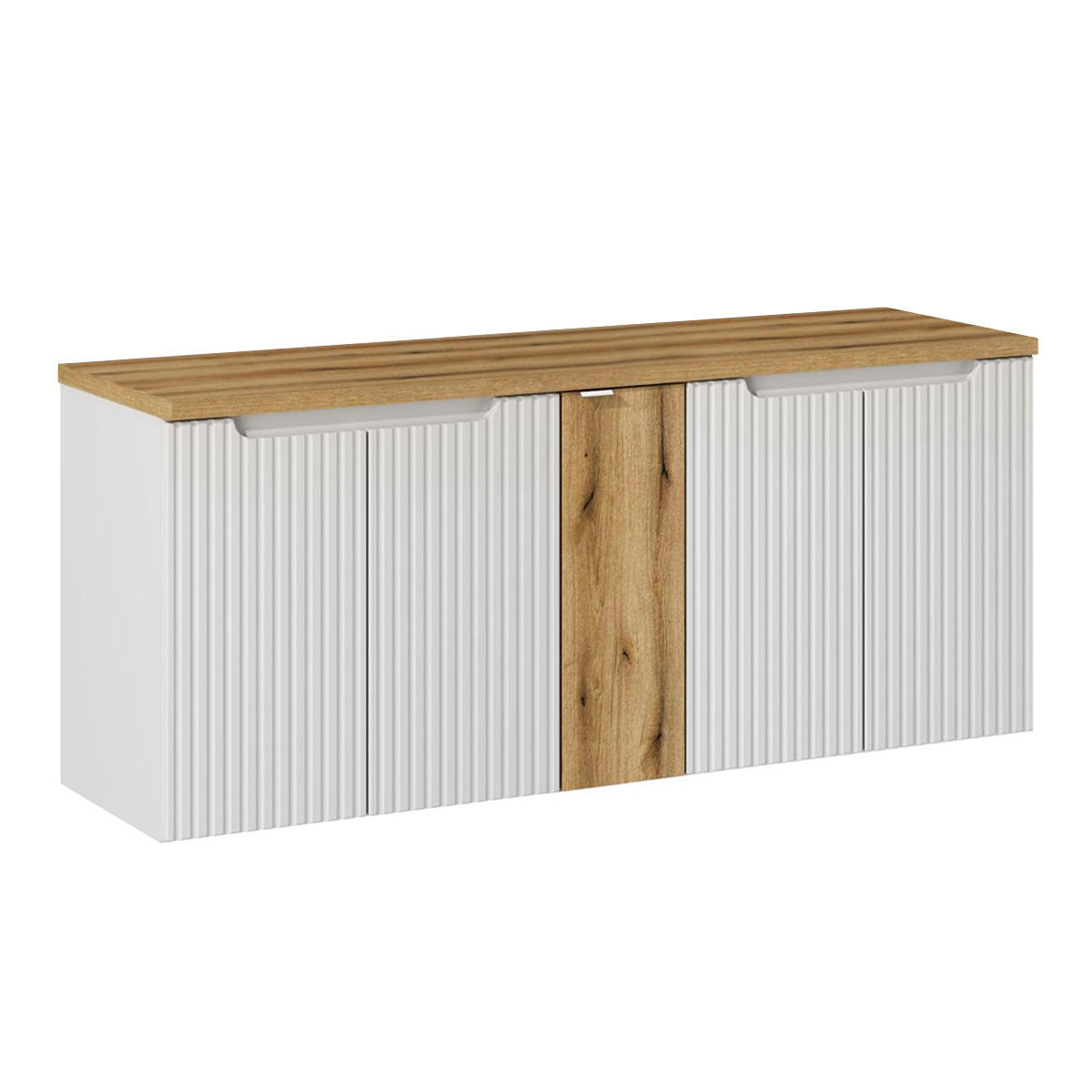 Petits-meubles SKŘÍŇKA POD UMYVADLO 140cm Riva Bílá a dřevo