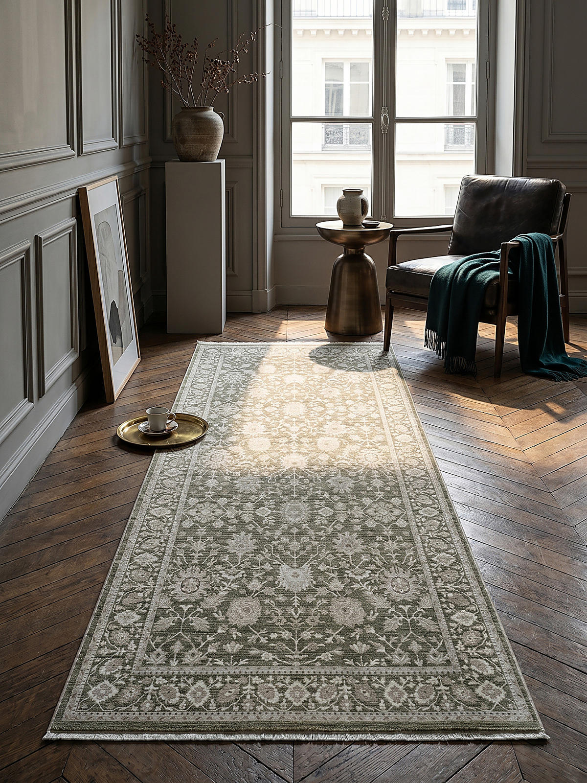 TEPPICHLÄUFER Orientalisch SCRIVIA Polypropylen Grün 80 x 150 cm - Grün, Textil (80/150cm) - KADIMA DESIGN